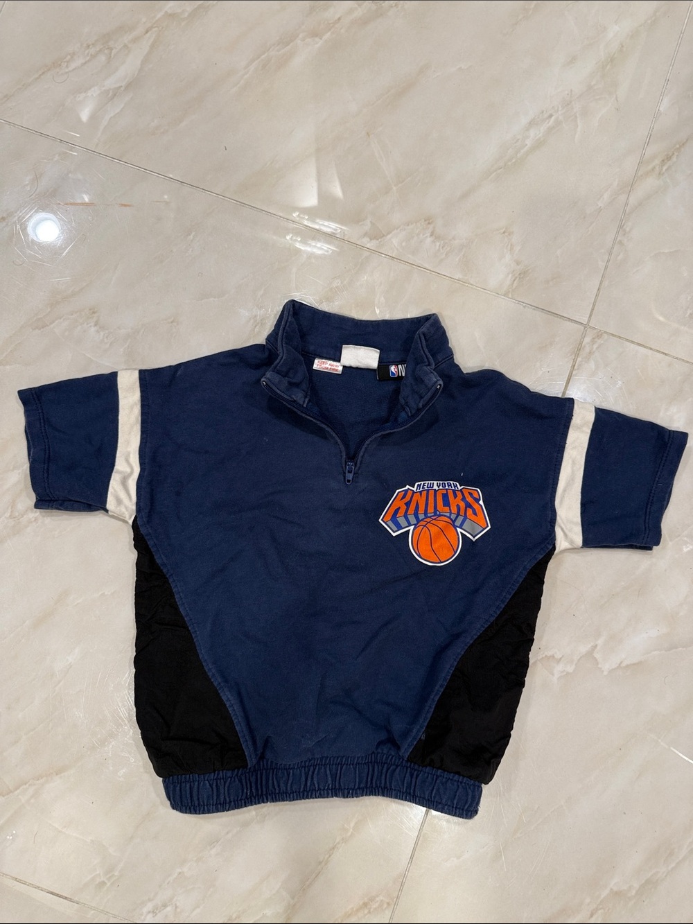 Zara toddler NBA Navy Short-Sleeve quarter zip Pullover